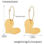 color: F564-Gold Heart Earrings
