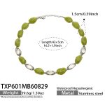 color: TXP601-Green Color Resin Steel Color Necklace -42+5cm