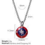 color: XL410RDBES Red Red Blue Enamel Steel Color Necklace