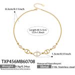 color: TXP456-Box Link Gold Necklace -40.5+5cm