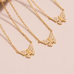 Full Diamond Butterfly 5A Zircon Clavicle Necklace Bracelet Personalized Design Stainless Steel New Suit