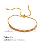color: SL465PKG2.8MM Pink Zircon Bracelet
