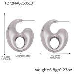 color: F272-Steel Color Coffee Bean Hollow Earrings