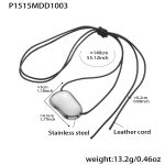 color: P1515-Steel Color Long Style Necklace 140cm