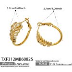 color: TXF312-Zircon Gold Earrings