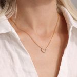 Stainless Steel Fully Jeweled Loving Heart Zircon Double-Layer Exquisite Clavicle Necklace Non-Fading Bracelet Set