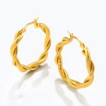 color: Two-strand Wire Twist Twist Shape Earrings Gold