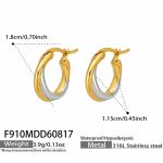 color: F910-Geometric Two-tone Gold Earrings