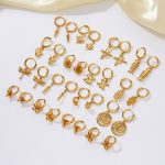 Pendant Earrings Women's Electroplated 18K Gold Stainless Steel Ear Ring Earrings