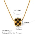 color: XL340BKRG Black Rhinestone Gold Necklace