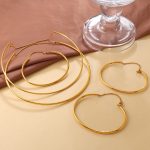 Minimalist Glossy C- Shaped Adjustable Bracelet Clavicle Chain Stainless Steel All-Match Commute Jewelry Set