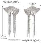 color: F1453-Steel Color Earrings