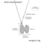 color: RP017-N Letter Steel Color Necklace 40+5cm