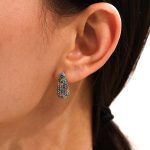 Stainless Steel Mixed Color Zircon Water Drop Exquisite Temperament Stud Earrings Female PVD Plated 18K Real Gold