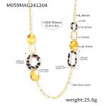 color: M059-Gold Long Style Leopard Print Sweater Chain