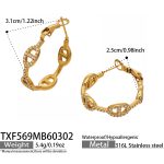 color: TXF569-Gold Zircon Earrings