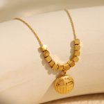 Design Retro Easy Matching Geometric Stainless Steel Necklace Ornament Women's Light Luxury Advanced New Chinese Clavicle Chain