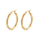 color: 3 Twisted Wire Earrings Gold MS-023