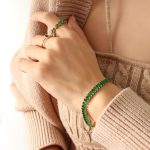 color: E238-Green Zircon Bracelet -17cm