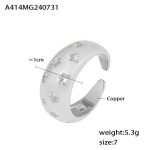 color: A414-Steel Color Ring / size: US 7