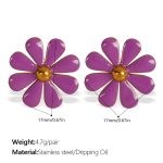 color: EH760PEG Purple Enamel Stud Earrings