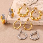 Three-Dimensional Women's Delicate Earrings Stainless Steel 18K Gold Plating Geometric Earrings Earrings Women