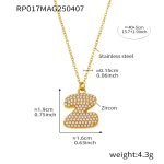 color: RP017-Z Letter Gold Necklace 40+5cm