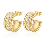 color: Gold White Rhinestone MS-187