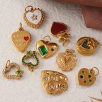 French Entry Lux Vintage Stainless Steel Drop Oil Pendant Parts Series Earrings Necklace 18K Gold Plating