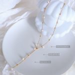Marka French Style Imitation Baroque Pearl Necklace Stainless Steel 18K Gold Plating Necklace Y-Shaped Accessories Tassel