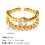 color: JZ179WEG6 White Rhinestone Ring