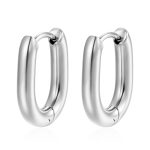 color: Oval Earrings Steel Color