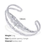 color: SZ151 Adjustable Silver Bangle