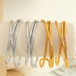 Popular Bracelet Versatile Multi-Layer Bracelet Simple Opening Stainless Steel Cross Bracelet Women's Ornament