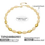 color: TXP604-Yellow Resin Gold Necklace -44.5+5cm