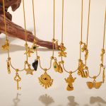 New Vacation DIY Love Pendant Necklace Stainless Steel 18K Gold Plating All-Match Jewelry Women