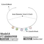 color: P718-A Style Cracked Ice Stone Steel Color Choker