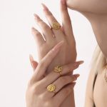 5A Zircon Ring Female Light Luxury Personality Star Moon Little Finger Ring Devil's Eye Bracelet Gift