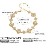 color: TXE599-White Zircon Gold Bracelet 17+5cm
