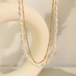 New Elegant Non-Fading Freshwater Pearl Double-Layer Necklace for Ladies Temperament Clavicle Chain