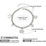 color: E159-Zircon Multi-pendant Steel Color Bracelet -18+5cm