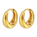 color: Round Curved Surface Cast Ear Cuff Gold Small