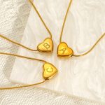 Stainless Steel Double-Sided Heart 26 English Letter Necklace Female New Dongguan Ornament