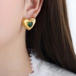 color: F969-Green Faceted Zircon Earrings