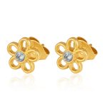 color: Cutout Flower Stud Earrings 6 Gold