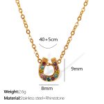 color: XL216 Multicolor Rhinestone Gold Necklace