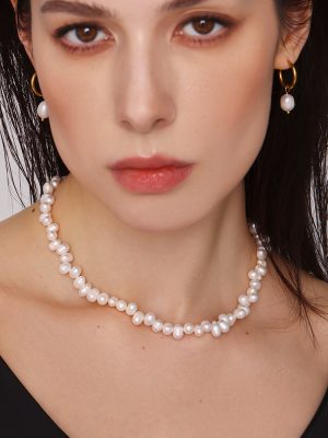 Baroque Freshwater Pearl Necklace Design Elegant Socialite Exquisite and Versatile Jewelry for Women