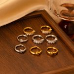 Square Zircon Stainless Steel Earrings Women's Exquisite Light Luxury Buckle All-Match 18K Plated Earrings