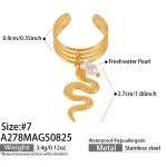 color: A278-Gold Four Layer Open Serpentine Ring -Size 7