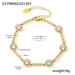 color: E579-Gold Round Stone Zircon Bracelet
